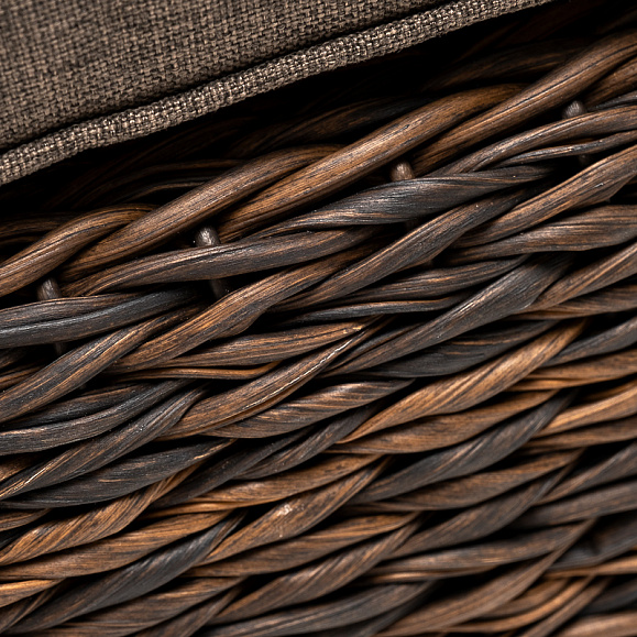 Лунго плетеная оттоманка с подушкой (гиацинт), цвет коричневый фото 7