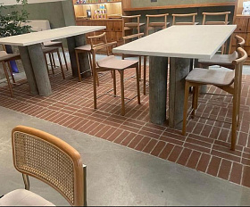 Тротуарная клинкерная брусчатка ЛСР Эдинбург 250х80х50 мм, темно-красный лонг