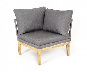 Модуль диванный угловой Барселона 4SIS из роупа (веревки), цвет серый