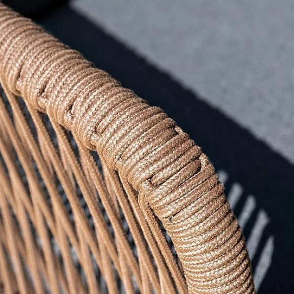 Лаунж-зона 4-местная Канны 4SIS из роупа (веревки), основание дуб, цвет коричневый фото 16