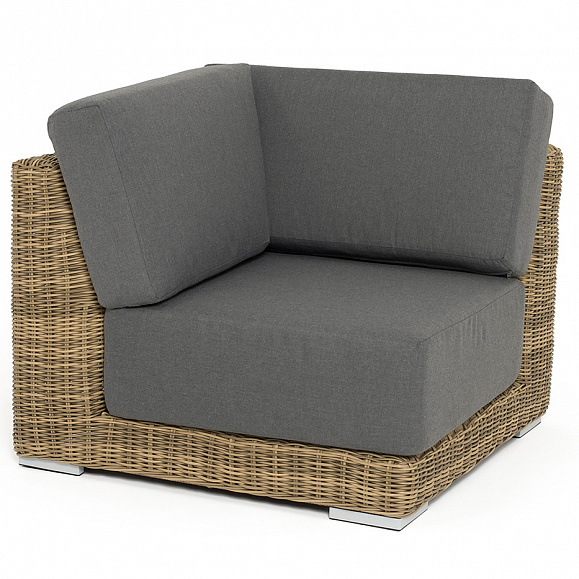 Капри модуль диванный угловой с подушками, цвет соломенный фото 1