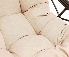 Подвесное кресло Венеция 4SIS из искусственного ротанга, цвет бронзовый с бежевой подушкой