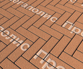 Тротуарная плитка Выбор Паркет Б.4.П.6 Оранжевый Гранит