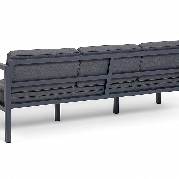 Эстелья диван 3-местный, каркас алюминий темно-серый (RAL7024) муар, ткань темно-серая 027 фото 5