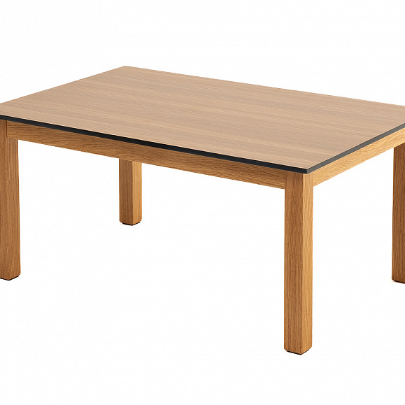 Канны журнальный столик из HPL 90х60, H40, основание дуб, цвет столешницы дуб фото 3