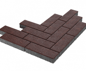 Тротуарная плитка Stellard Паркет 450x150x80 мм Бордовый