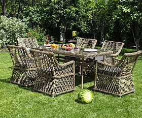 Обеденная Латте 4SIS группа плетеная, цвет соломенный