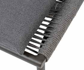 Авиньон кресло плетеное из роупа, каркас алюминий серый (RAL7022) муар, роуп серый круглый, ткань темно-серая 027