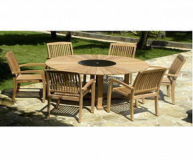 Комплект обеденной мебели Circus- Lerum 6 Brafritid набор натуральный, тик