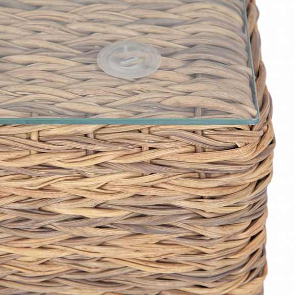 Лунго журнальный столик плетеный (гиацинт), цвет соломенный фото 2