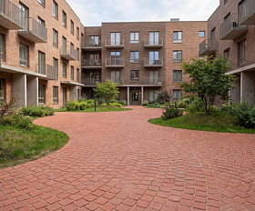 Клинкерная брусчатка ЛСР Лондон квадро R25 100х100х50 мм, красный