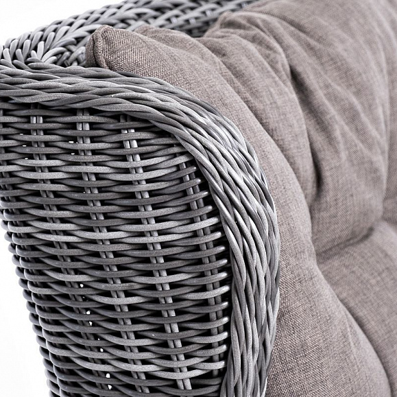 Плетеное кресло раскладное Форио 4SIS из искусственного ротанга, цвет графит фото 9