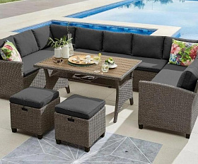 Комплект плетеной мебели AFM-370A Dark Grey