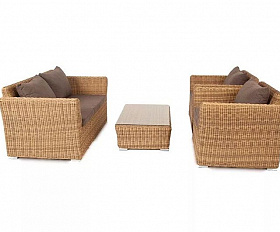 Лаунж-зона Капучино Сингл 4SIS из искусственного ротанга, цвет соломенный