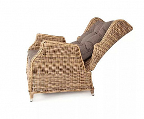 Плетеное кресло раскладное Форио 4SIS из искусственного ротанга, цвет соломенный