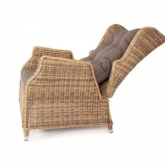 Плетеное кресло раскладное Форио 4SIS из искусственного ротанга, цвет соломенный фото 5