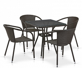 Комплект плетеной мебели T282BNT/Y137C-W53 Brown 4Pcs