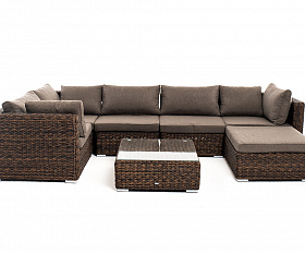 Лунго трансформирующаяся лаунж-зона из искусственного ротанга (гиацинт), цвет коричневый