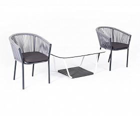 Кофейный набор Марсель 4SIS из роупа (веревки), цвет светло-серый