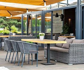 Диван трехместный Капучино 4SIS из искусственного ротанга, цвет графит