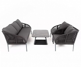 Плетеная лаунж-зона Канны 4SIS из роупа (веревки), цвет темно-серый