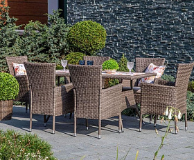 Комплект плетеной мебели AM-196/T196 Beige 4Pcs (4+1)