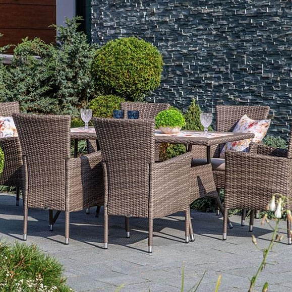 Комплект плетеной мебели AM-196/T196 Beige 4Pcs (4+1) фото 5