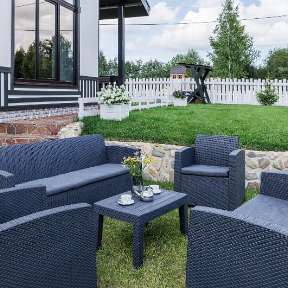 Обеденный комплект Grand Lana L Royal Family из пластика, цвет графит фото 4