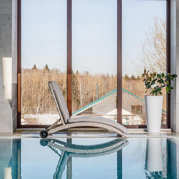 Шезлонг Agata Royal Family из искусственного ротанга с матрасом, цвет бежевый фото 5