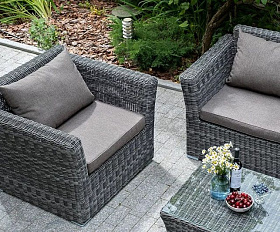 Кресло Капучино 4SIS из искусственного ротанга, цвет графит