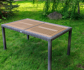 Обеденный стол Amelia Royal Family из искусственного ротанга 150 см, цвет серый