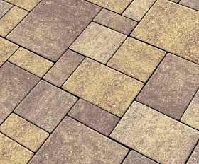 Тротуарная плитка Нобетек Новый город квартет 4НГК6Ф Колормикс №24 Листопад