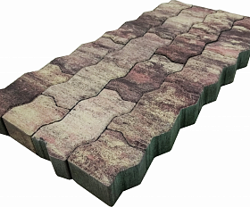Тротуарная плитка Лидер 40 Волна Color Mix 60 мм Авантюрин
