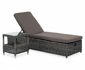 Рим комплект шезлонг со столиком, цвет графит