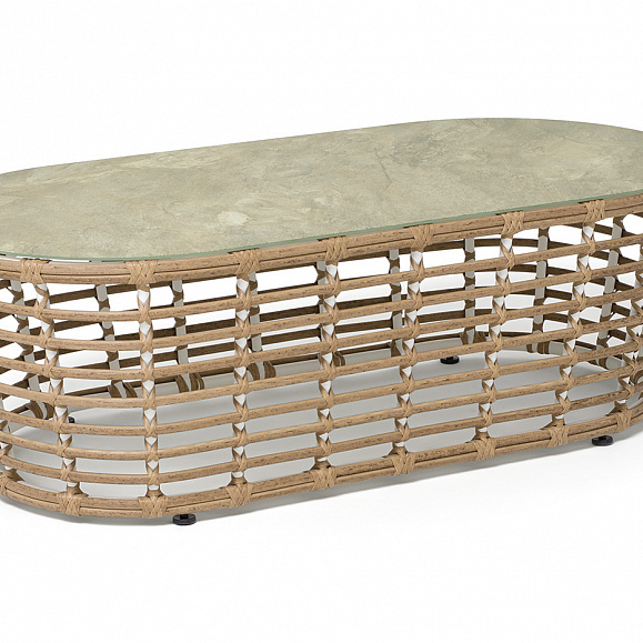 Валенсия журнальный столик из искусственного ротанга, цвет соломенный фото 1