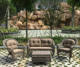 Плетеный комплект для отдыха LV-520BB Beige/Beige