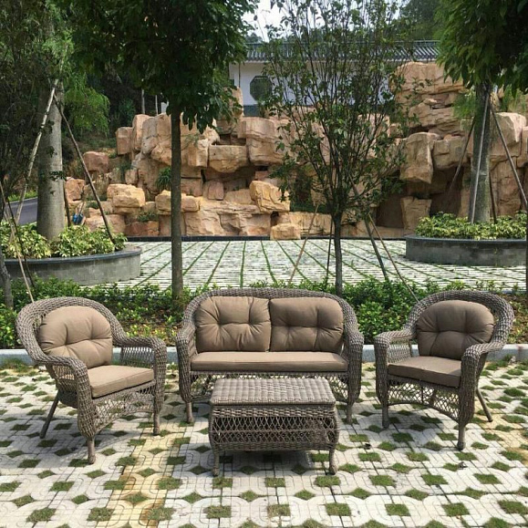 Плетеный комплект для отдыха LV-520BB Beige/Beige фото 3