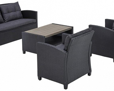 Плетеный комплект мебелис диваном AFM-804G Dark Grey