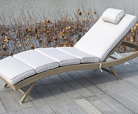 Шезлонг Лиссабон 4SIS из искусственного ротанга, цвет соломенный