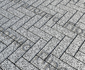 Тротуарная плитка Выбор Паркет Б.4.П.6 Стоунмикс Белый с черным