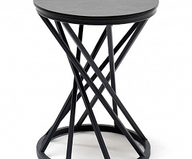 Сантьяго журнальный стол из HPL круглый Ø40 H55, каркас из стали темно-серый (RAL 7024), цвет столешницы серый гранит