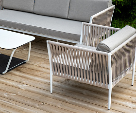 Касабланка лаунж-зона плетеная из роупа 5-местная, цвет бежевый