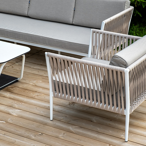 Касабланка лаунж-зона плетеная из роупа 5-местная, цвет бежевый фото 6