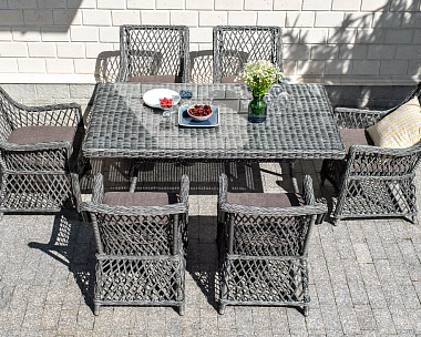 Обеденная Латте 4SIS группа плетеная, цвет графит