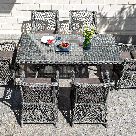 Обеденная Латте 4SIS группа плетеная, цвет графит фото 2