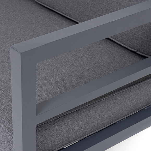 Эстелья диван 3-местный, каркас алюминий темно-серый (RAL7024) муар, ткань темно-серая 027 фото 7