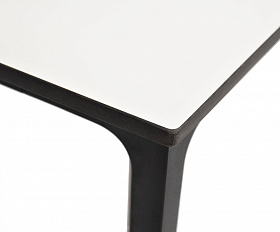 Малага обеденный стол из HPL 160х80см, цвет молочный, каркас черный
