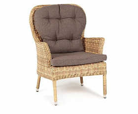 Плетеное кресло Алиса 4SIS из искусственного ротанга, цвет соломенный
