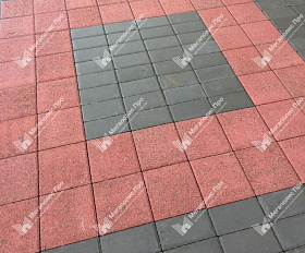 Тротуарная плитка Braer ЛУВР Квадрат 100х100х60 мм Гранит Красный