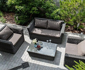 Кресло Капучино 4SIS из искусственного ротанга, цвет графит